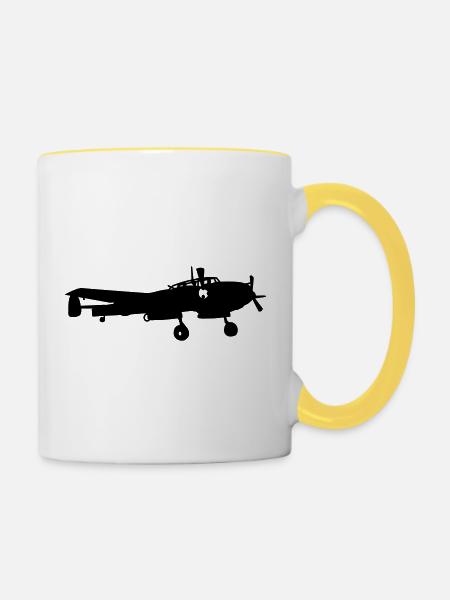 Bf-110 - Tasse zweifarbig - Weiß/Gelb