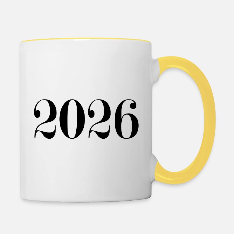 2026 - a new year - Contrasting Mug - white/yellow