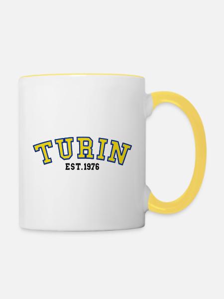 Turin gegründet 1976 - Tasse zweifarbig - Weiß/Gelb