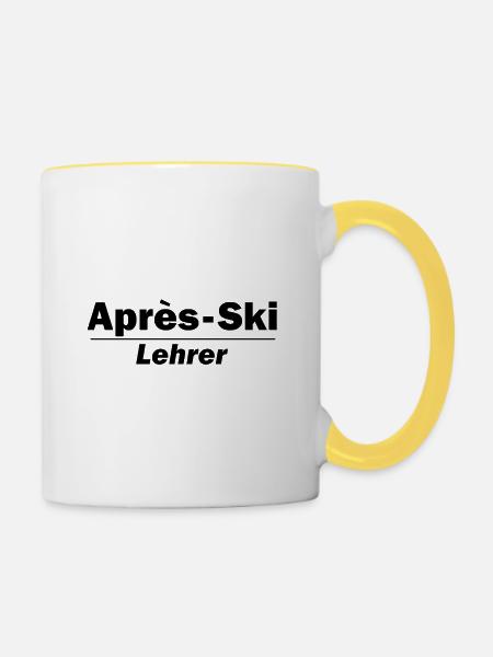 Après-Ski Lehrer - Tasse zweifarbig - Weiß/Gelb