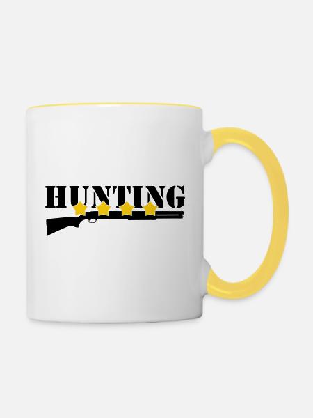 Jagd – Jäger - Tasse zweifarbig - Weiß/Gelb