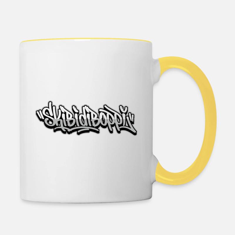 Scripts de graffiti Skibidiboppi - Mug contrasté - blanc/jaune