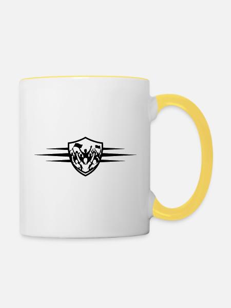 Fans Jubeln Symbol - Tasse zweifarbig - Weiß/Gelb