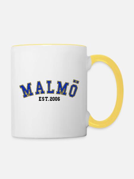 Malmö gegründet 2006 - Tasse zweifarbig - Weiß/Gelb