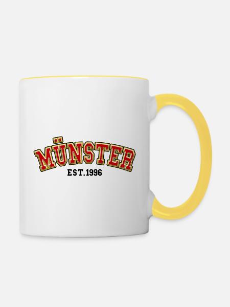 Münster gegründet 1996 - Tasse zweifarbig - Weiß/Gelb