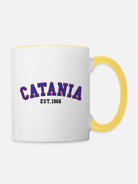 Catania gegründet 1966 - Tasse zweifarbig - Weiß/Gelb