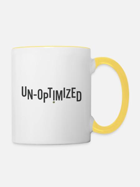 Unoptimized - Tasse zweifarbig - Weiß/Gelb