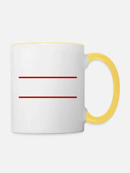 Linie Symbol Strich - Tasse zweifarbig - Weiß/Gelb