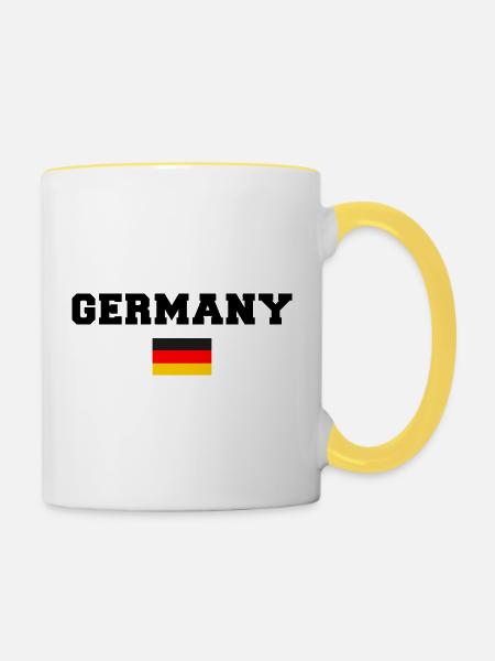 Germany Deutchland - Tasse zweifarbig - Weiß/Gelb
