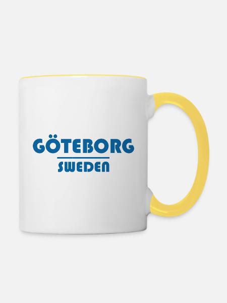 Göteborger aus Göteborg - Tasse zweifarbig - Weiß/Gelb