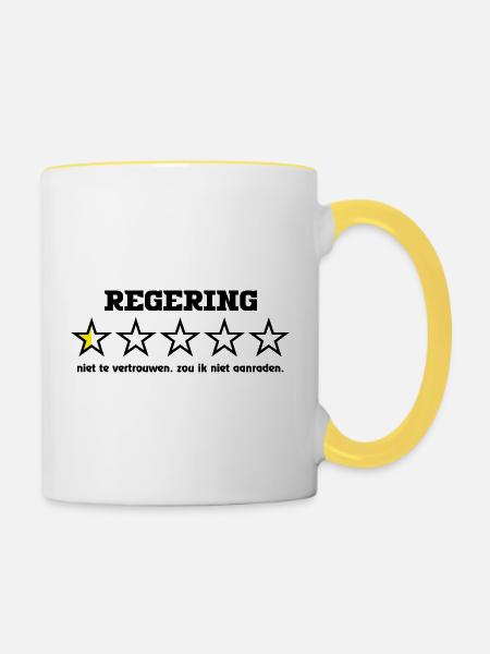 Government5starblack - Tasse zweifarbig - Weiß/Gelb