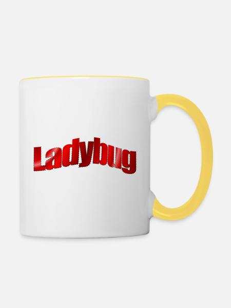 Dezentes Logo Ladybug  - Tasse zweifarbig - Weiß/Gelb