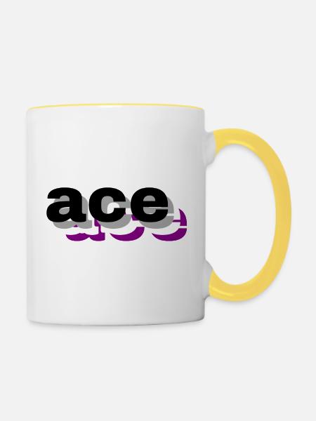 3D-asexuell - Tasse zweifarbig - Weiß/Gelb