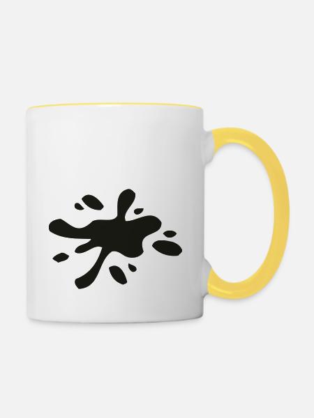 Klecks 2 - Tasse zweifarbig - Weiß/Gelb