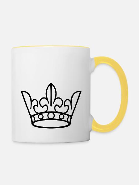 Krone - Tasse zweifarbig - Weiß/Gelb