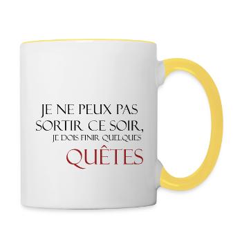 Jeu de rôle - Gaming - Geek - Mug contrasté - blanc/jaune - Droite