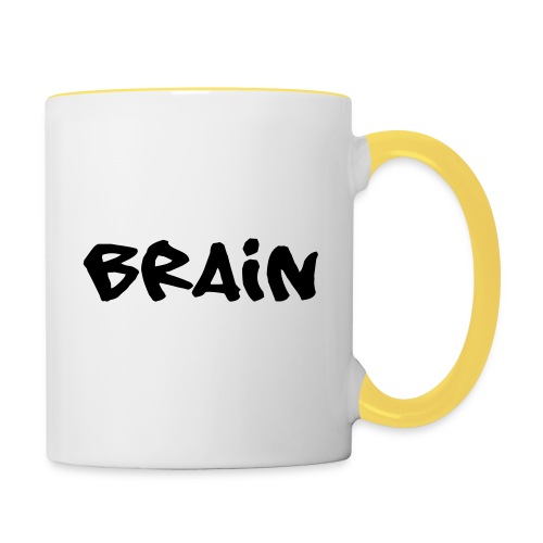 brain schriftzug - Tasse zweifarbig