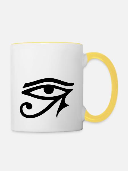 Eye Of Horus - Tasse zweifarbig - Weiß/Gelb