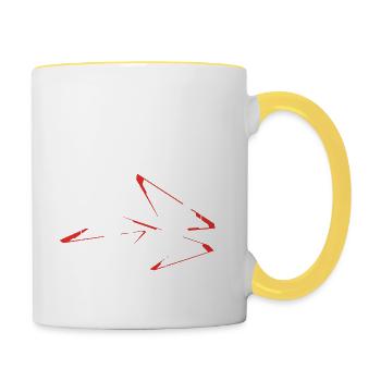 Drum and Bass Graffiti - Tasse zweifarbig - Weiß/Gelb - Rechts