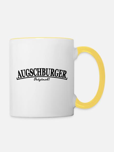 Augschburger, Original - Tasse zweifarbig - Weiß/Gelb