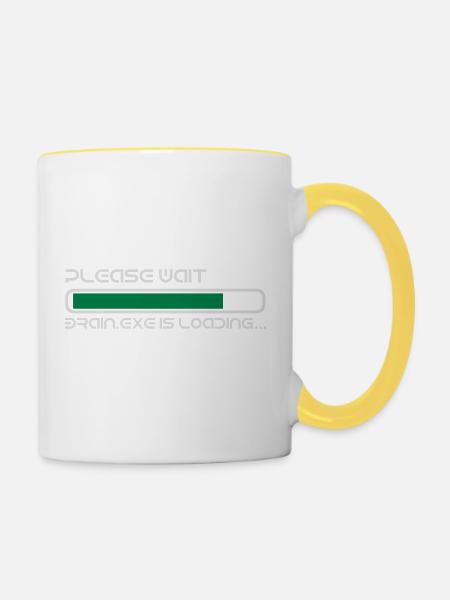 Gehirn wird geladen... - Tasse zweifarbig - Weiß/Gelb