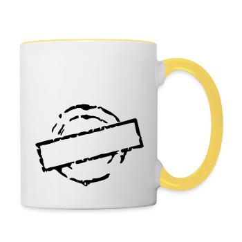 stempel_vec_1 de - Tasse zweifarbig - Weiß/Gelb - Rechts