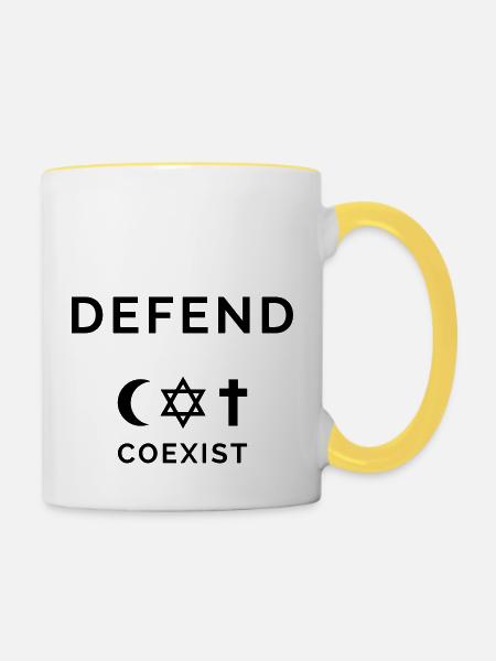 coexist - r04 - Tasse zweifarbig - Weiß/Gelb
