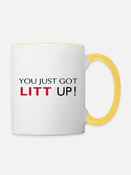 LITT UP! - Tasse zweifarbig - Weiß/Gelb