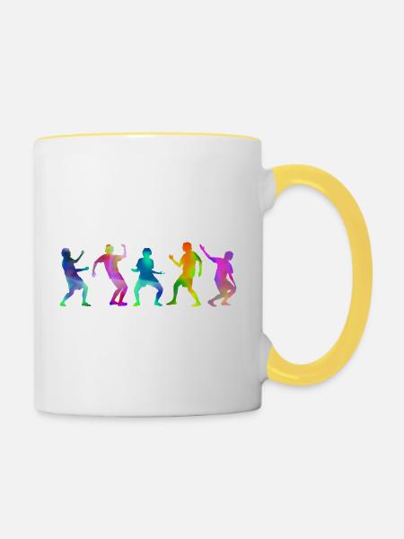 dance - Tasse zweifarbig - Weiß/Gelb