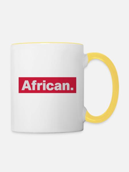 African - Tasse zweifarbig - Weiß/Gelb