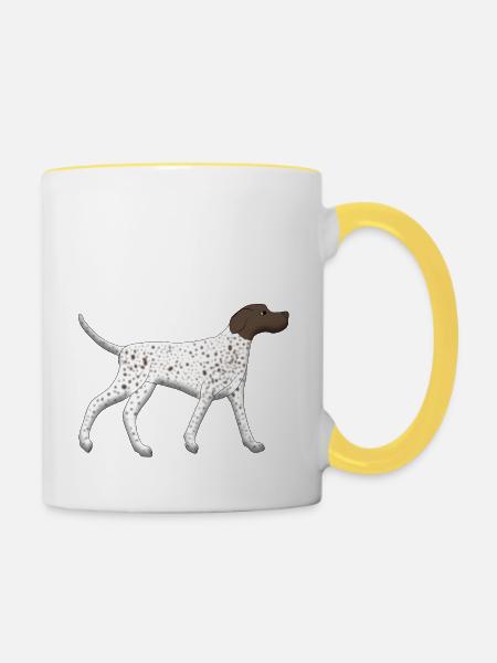 Pointer rennt - Tasse zweifarbig - Weiß/Gelb
