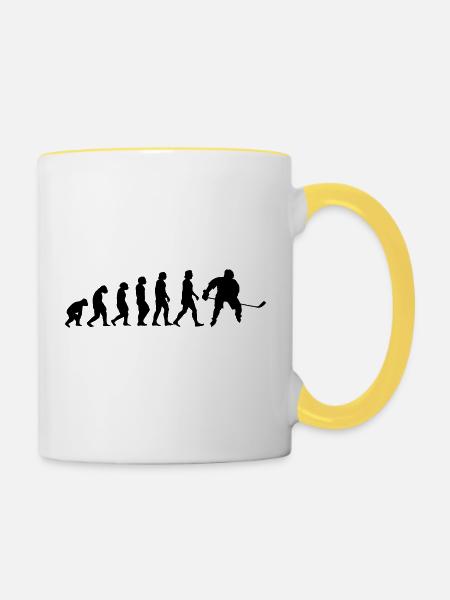 evolution hockey - Tasse zweifarbig - Weiß/Gelb