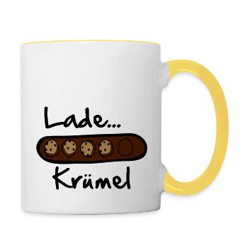 Lade... Krümel - Tasse zweifarbig - Weiß/Gelb - Rechts