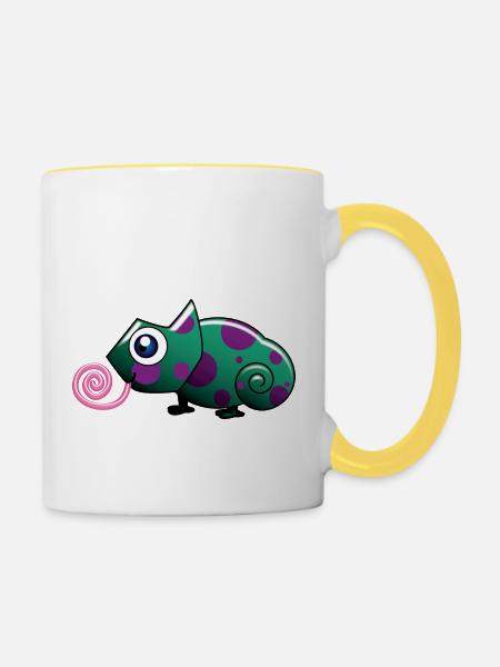 Chaleeon - Tasse zweifarbig - Weiß/Gelb