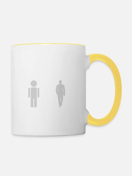 Motorrad - Mein Onkel - T-Shirt - Tasse zweifarbig - Weiß/Gelb