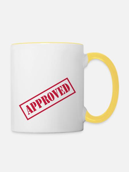 approved - Tasse zweifarbig - Weiß/Gelb