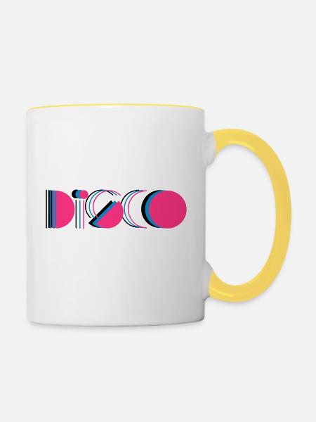 disco - Tasse zweifarbig - Weiß/Gelb