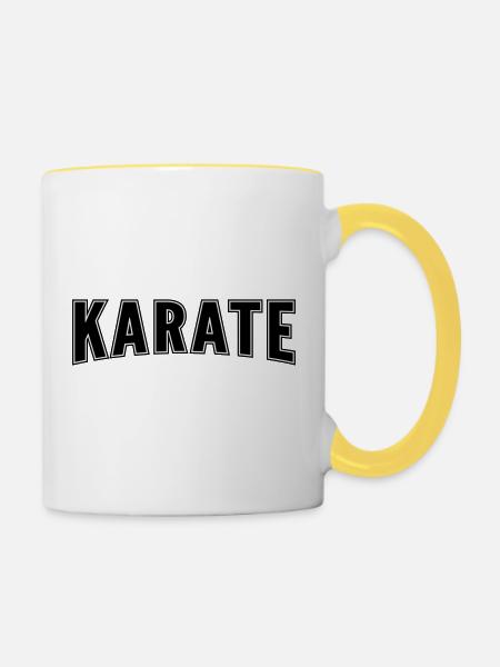 Karate - Tasse zweifarbig - Weiß/Gelb