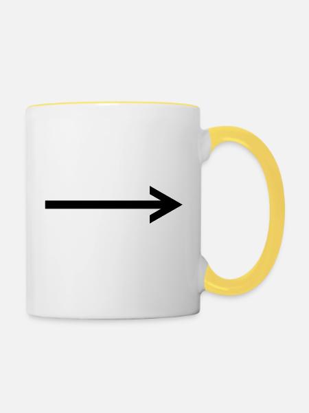 arrow left - Tasse zweifarbig - Weiß/Gelb