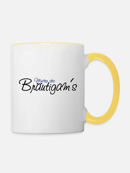 mutter_des_braeutigams - Tasse zweifarbig - Weiß/Gelb
