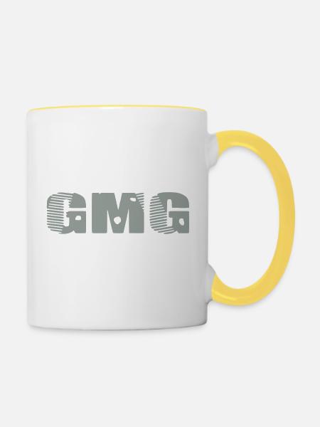 gangsta mafia groove - Tasse zweifarbig - Weiß/Gelb