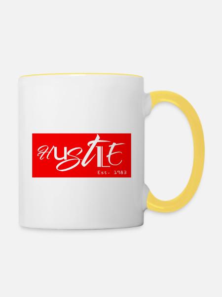 Hustle - Tasse zweifarbig - Weiß/Gelb