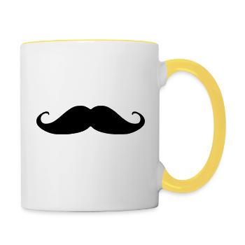 Moustache - Tasse zweifarbig - Weiß/Gelb - Rechts