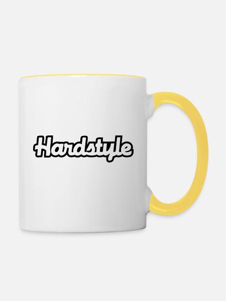 Hardstyle__V051 - Tasse zweifarbig - Weiß/Gelb