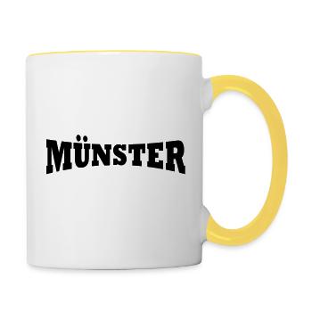 Munster logo - Mug contrasté - blanc/jaune - Droite