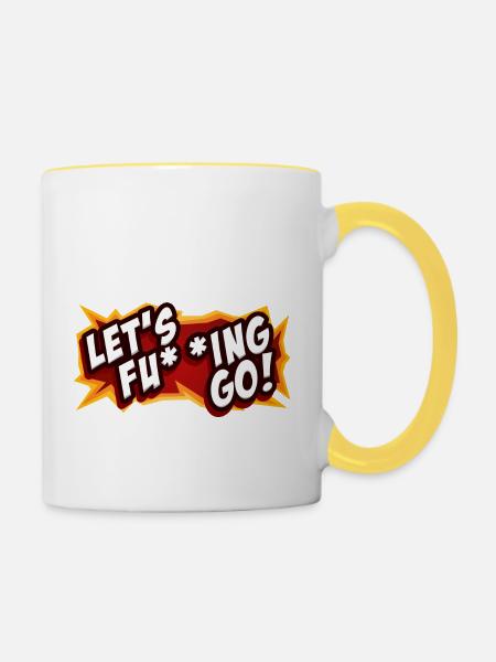 LET`S FU**ING GO! - Tasse zweifarbig - Weiß/Gelb