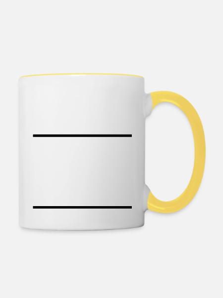 linien__f1 - Tasse zweifarbig - Weiß/Gelb