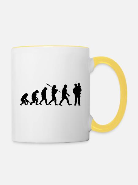 Vater Geschenkidee - Tasse zweifarbig - Weiß/Gelb
