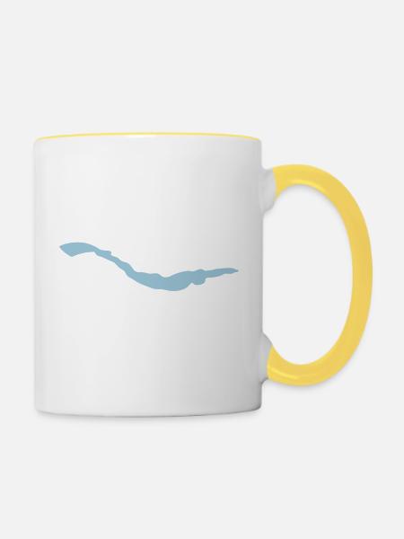 Schwimmflossen Flossenschwimmen flossenschwimme - Tasse zweifarbig - Weiß/Gelb
