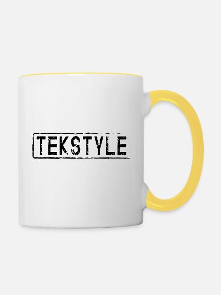 tekstyle3 - Tasse zweifarbig - Weiß/Gelb